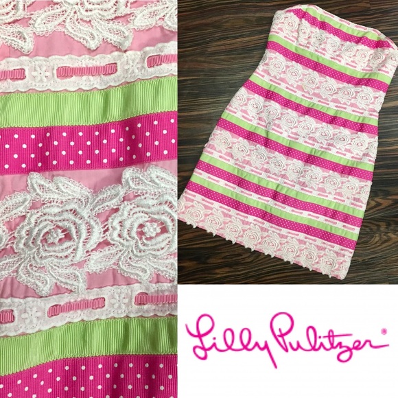 Lilly Pulitzer Dresses & Skirts - LILLY PULITZER rare ribbons and lace pattern dress